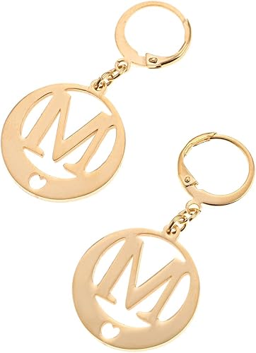 Pendiente de acero inoxidable con monograma de joyería de alfabeto inicial letras pendientes