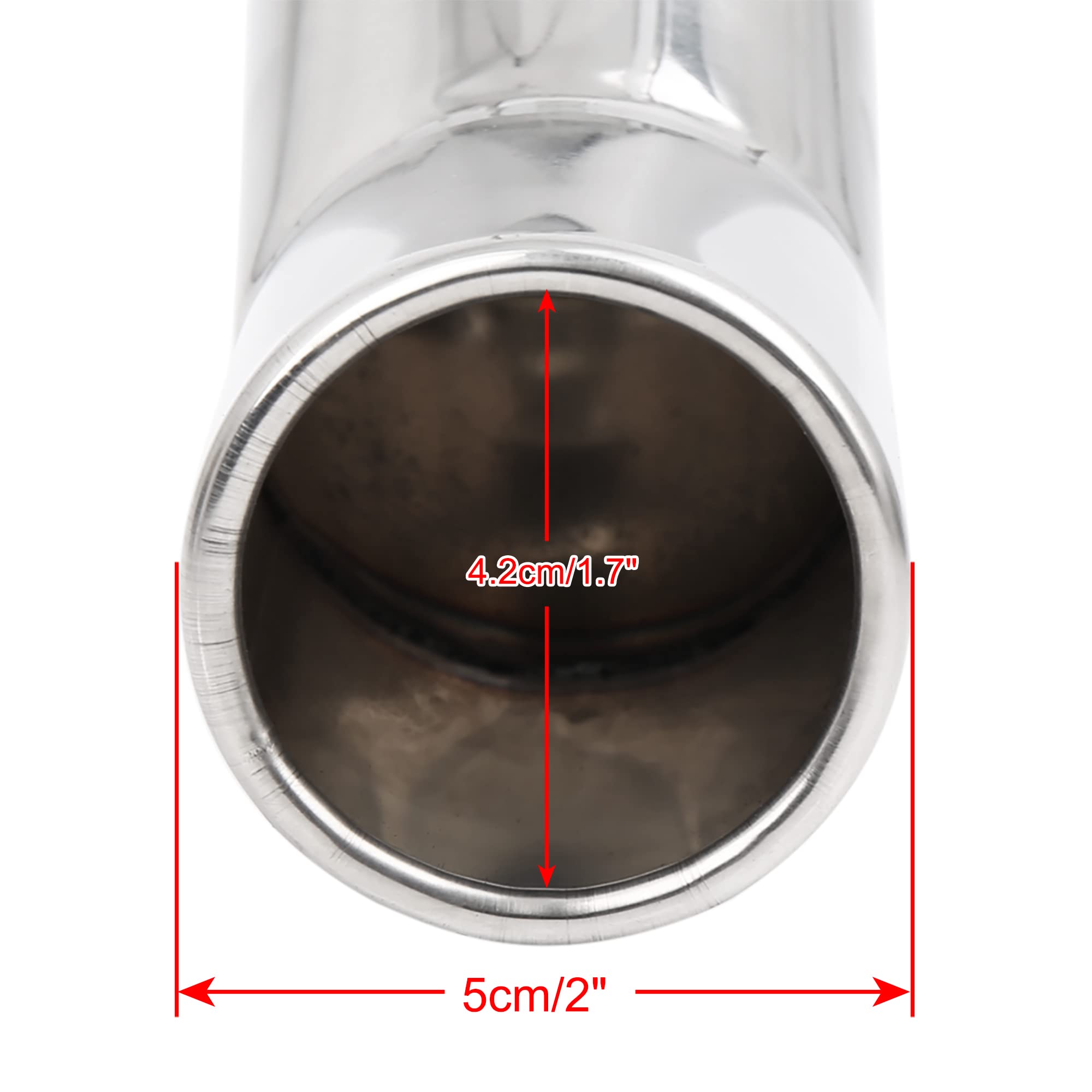 uxcell a17050500ux0038 uniwersalny samochód stal nierdzewna chromowana zakrzywiony tłumik końcówka rury pasuje do średnicy 3/5 do 1 1/2 cala, srebrny ton