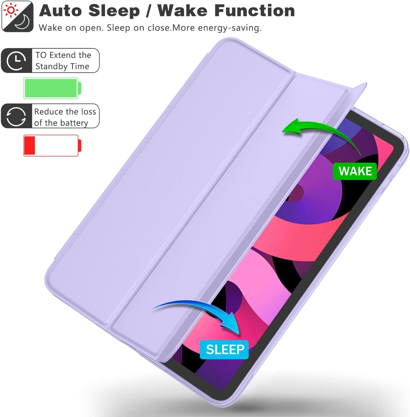 iMieet iPad Air 11 Inch Case M3 2025/M2 2024 - iPad Air 5th/4th Generation Case 2022/2020 10.9 Inch, Slim Hard PC Translucent Back Shell Cover, Support Touch ID(Lilac Purple) image 5