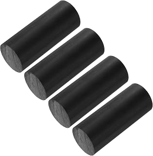 sourcing map Barra de plástico ABS redonda sólida de 40 mm x 100 mm, color negro, para material de modelo de bricolaje, fabricación de modelos arquitectónicos, mesa de arena de bricolaje, paquete de 4