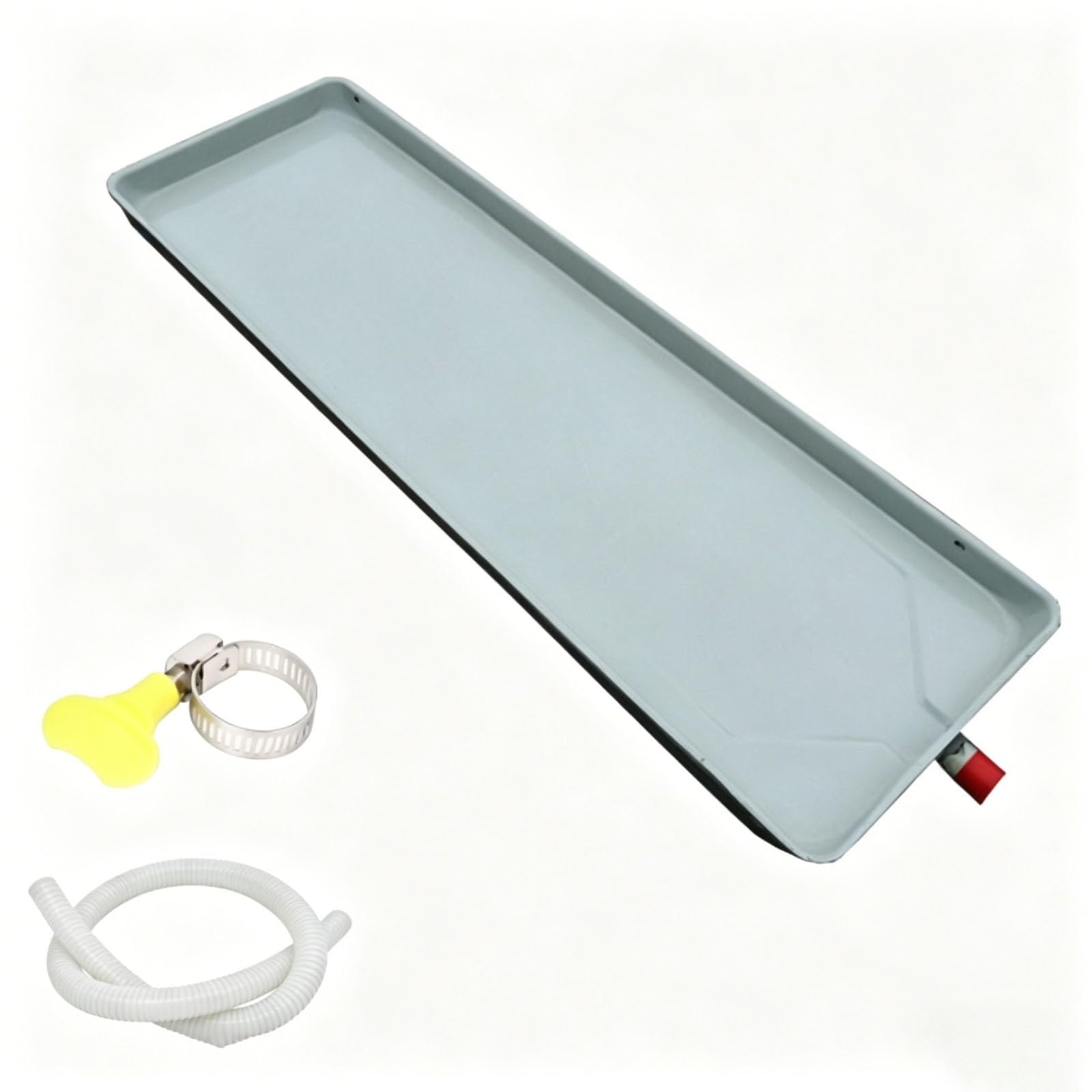 Bandeja de Recogida de condensación, Bandeja de Aire Acondicionado con Orificio de Drenaje y colector de mangueras, Apta para Sistemas de Bomba de Calor de Aire Acondicionado Split Interior/