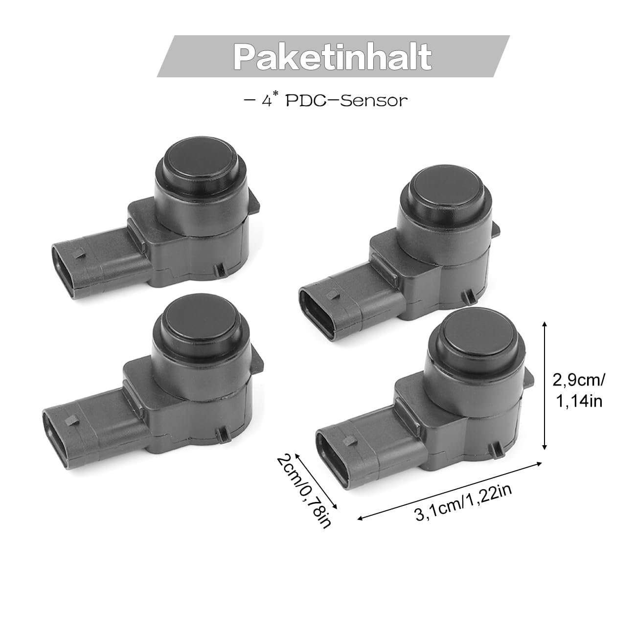 4X PDC Sensor Parksensor Einparkhilfe 0009052402 2215420417 Kompatibel mit Mercedes Kompatibel mit Benz E-Klasse W204 W164 W211 S211 Schwarz
