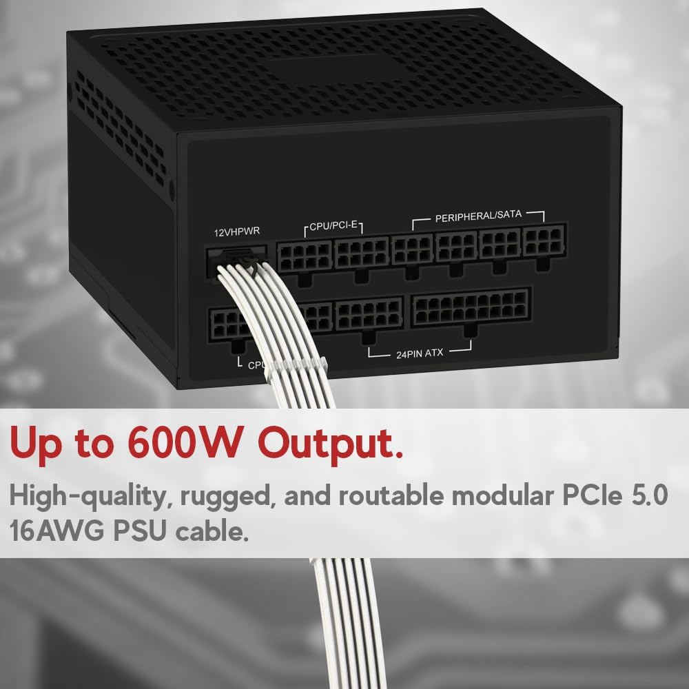 LINKUP - Cavi di prolunga di alimentazione AVA 12VHPWR PCIE 5.0 da 600 W, 16 AWG, con rivestimento a maniche lunghe, spine modellate, kit da 4 pezzi per GPU RTX4000 per prestazioni di gioco per