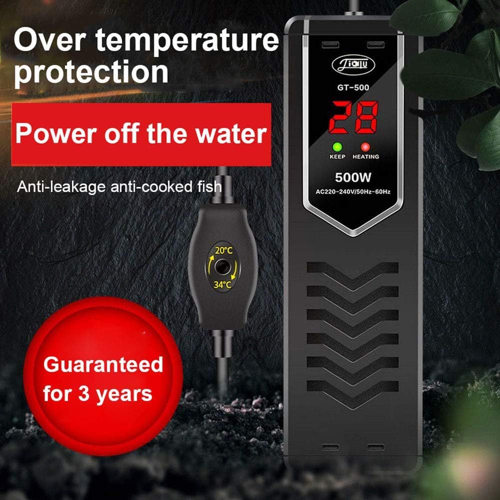 Calentadores De Acuario Led, Varilla Calefactora Sumergible De Aleación De Titanio Fish Tk con Temperatura Ajustable para 50-500l Fish Tks, 100W
