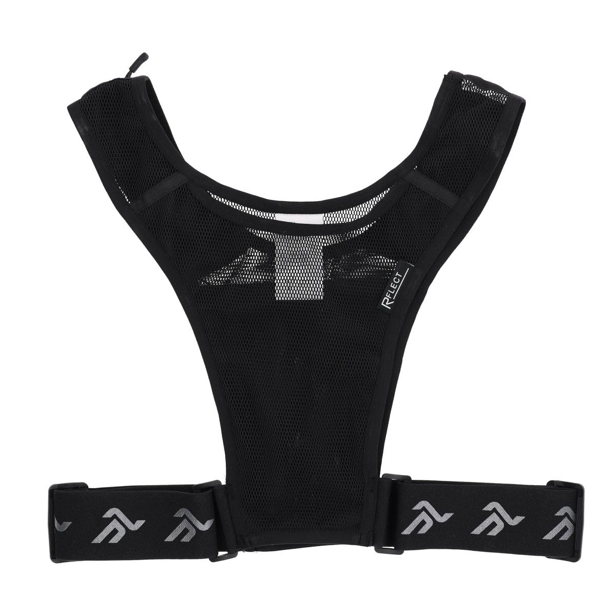 R-FLECT - Gilet de Course à Pied UltraRun20 - Gilet Running Homme/Femme Ultra Léger et Respirant - Sac de Trail Ajustable avec Poches Gourde, Téléphone et Gels - Haute Visibilité - Noir