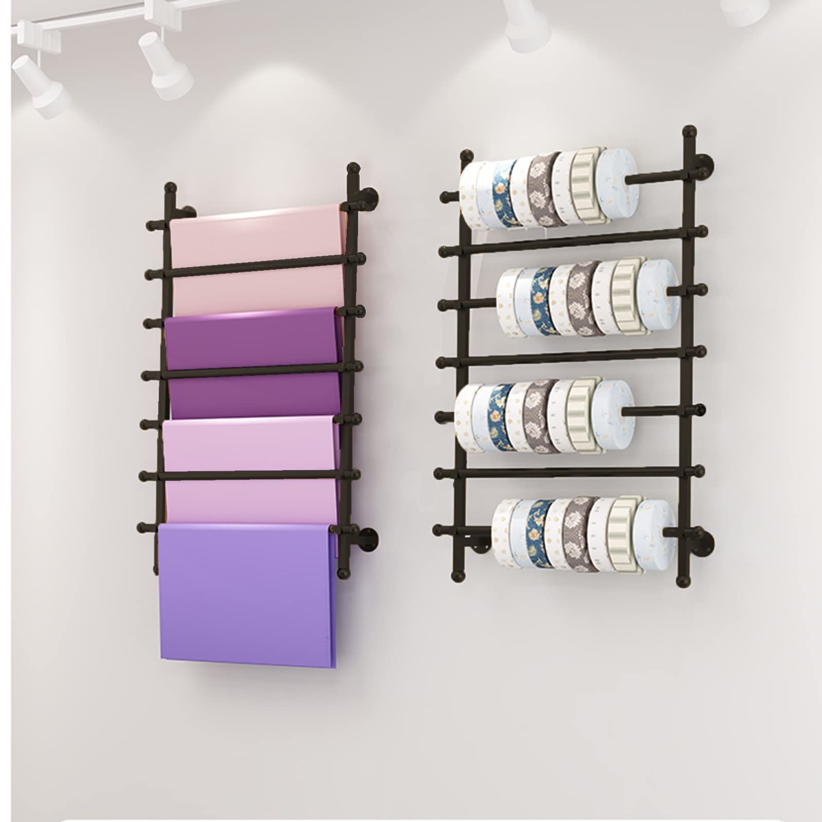 Corbatero Organizador Cinturones Percha Pañuelos Desmontable Montado en la Pared Estante Para Bufanda/cinta, Largo Metal Organizador para Papel de Regalo de Flores / Bufanda de Seda / Chal Almacenamie