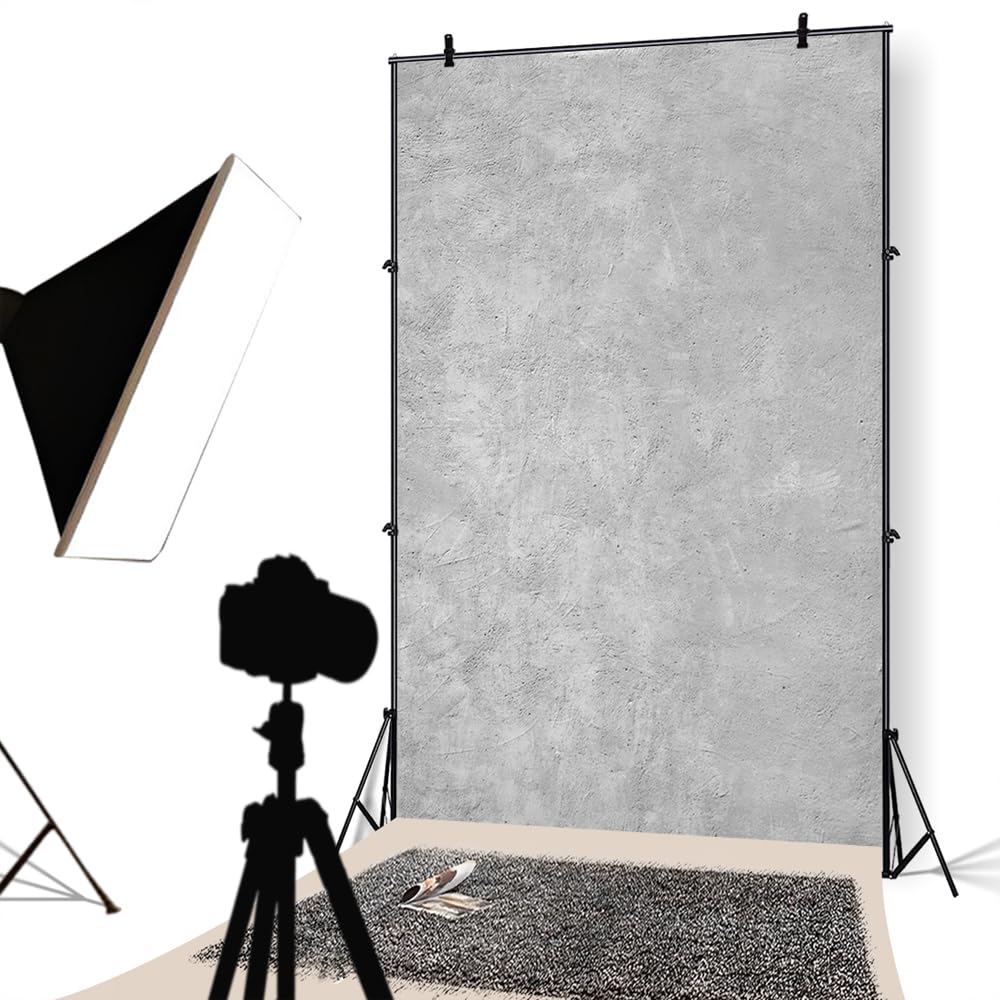 YongFoto 1x1,5m Poliester Fotografia Tło Abstrakcyjne Szare Jednolita Tekstura Cementowa Ściana do Zdjęciowej dla Imprezy Dorośli Dzieci Dziecko Osobisty Portret Zdjęcie Rekwizyty
