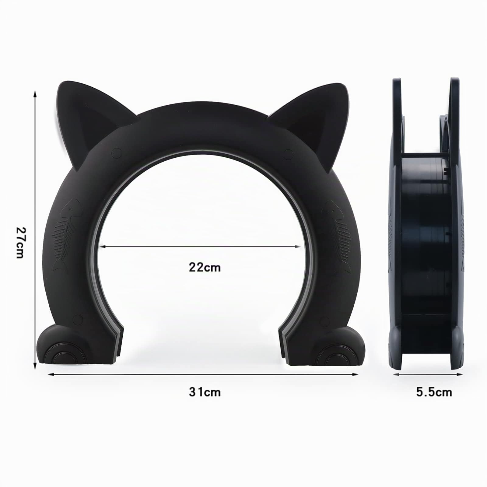 Wordcam Puerta Interior Grande XL para Gatos, Gatitos y Perros Pequeños (Negro)