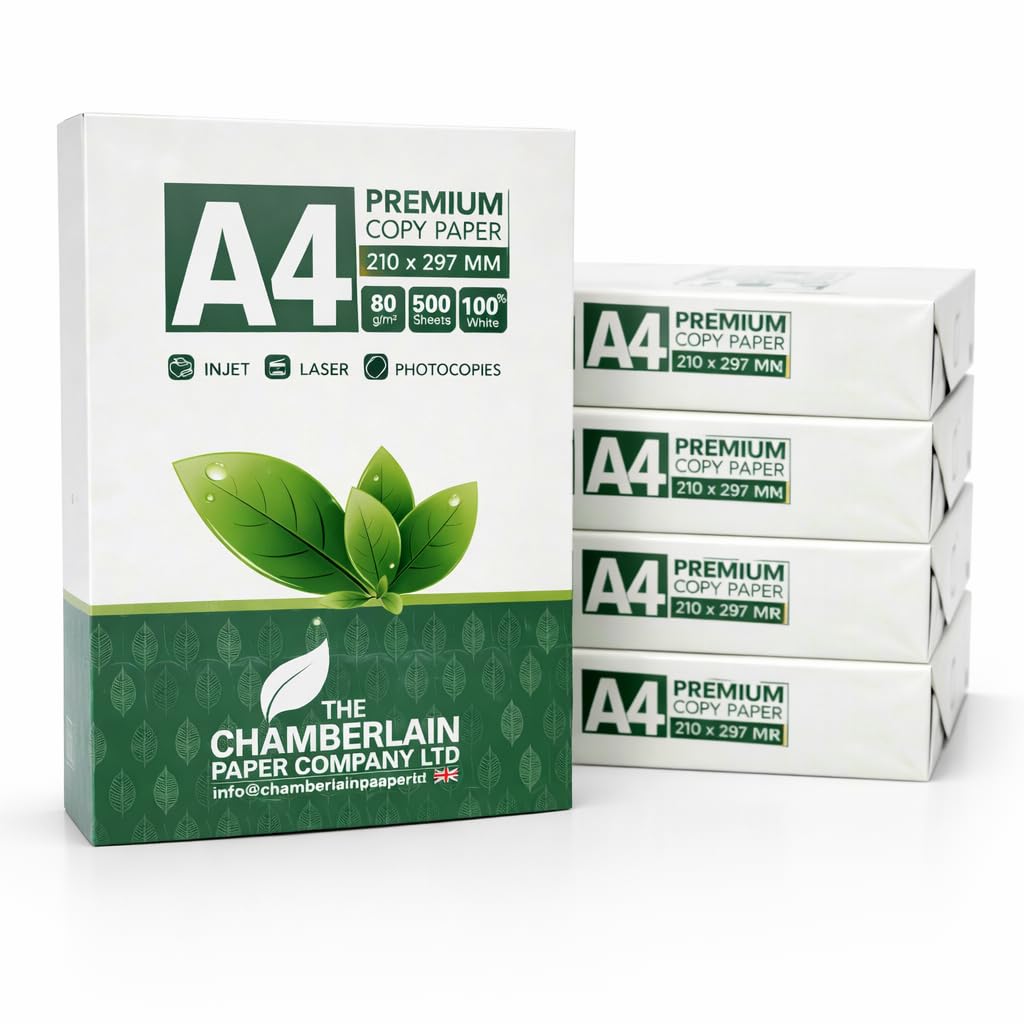 Premium A4 80GSM White Paper - 2500 Sheets - Multipurpose Printer Paper - Inkjet & Laser - Bright White Office Paper
