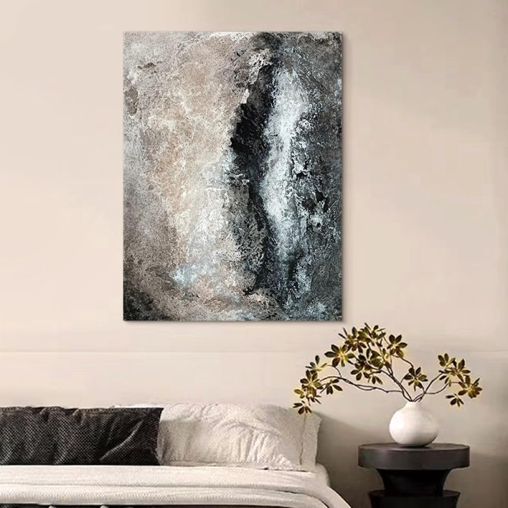 Peinture à l'huile abstraite fait main Wabi-Sabi de grande taille