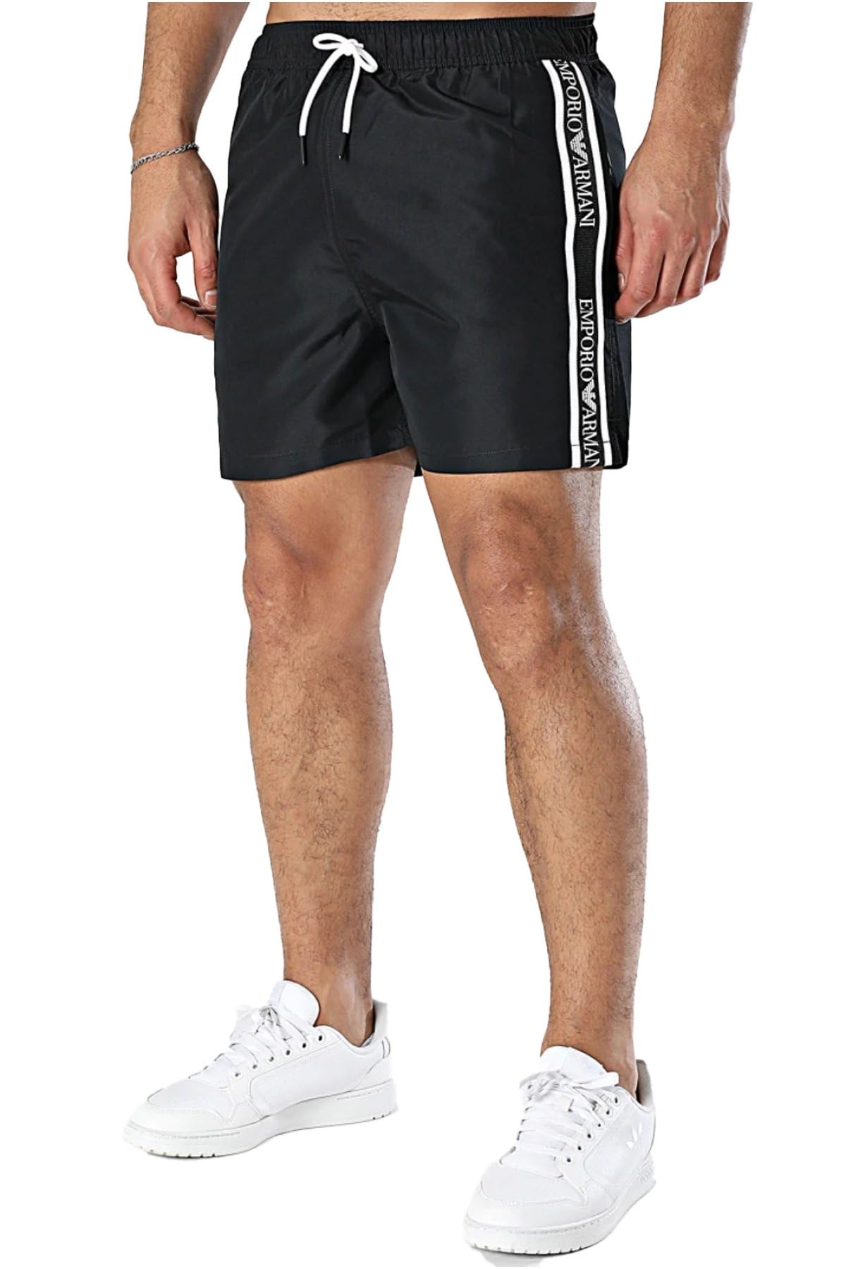 Emporio Armani Herren Schwarz Beachwear-Trikots/Handtücher