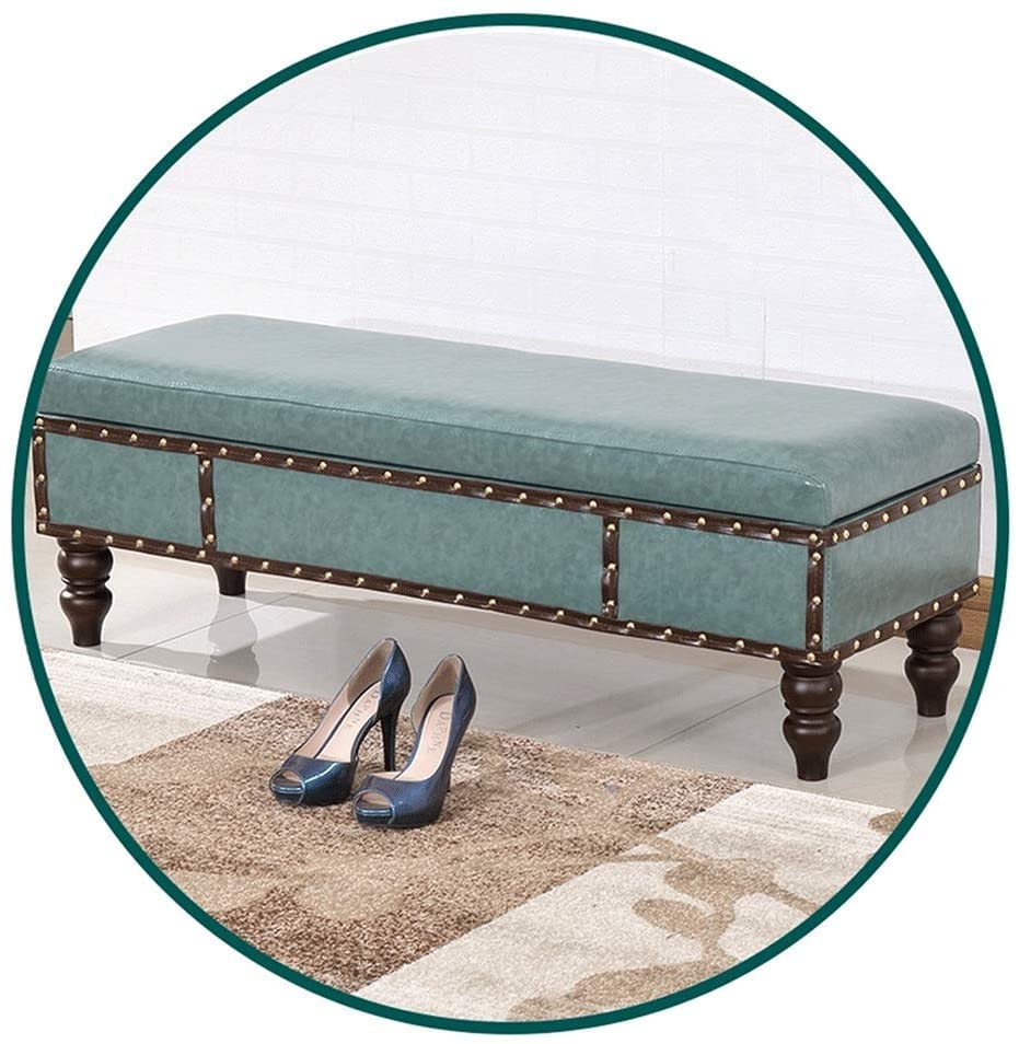 Tabouret de rangement pour canapé en cuir avec 4 pieds - 3