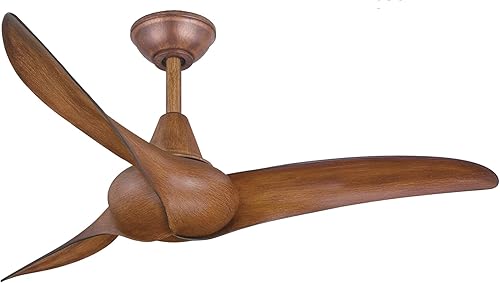 Miniatura 1 de Minka-Aire F854-DK Wave Ventilador de techo de 44 pulgadas con control remoto en acabado Koa desgastado (sin kit de luz) Carbón,Koa envejecido,Blanco