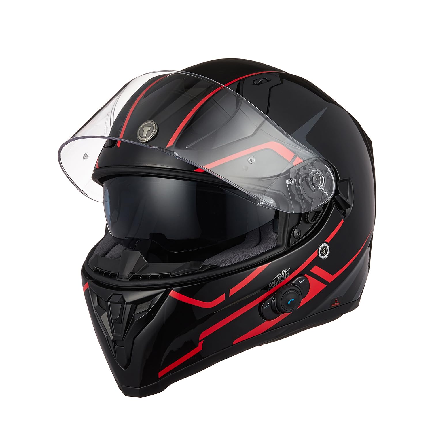 TORC Casco Moto Integrale Bluetooth Casco Scooter con Doppia Visiera Omologato ECE 22-06
