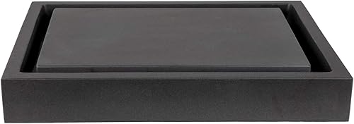 EB_S006LS-H - Fregadero rectangular de piedra infinita para piscina, piedra de lava afilada