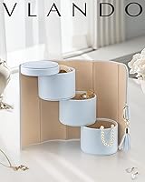 Vista 55 de Vlando Viaggio - Joyero pequeño, caja de almacenamiento para accesorios de viaje A. Gris