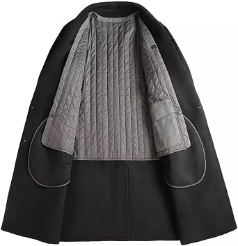 JSEIAJB Thickened Inner Lining Woolen Trench coat With Double-sided Cashmere mens mid Length Autumn Winter