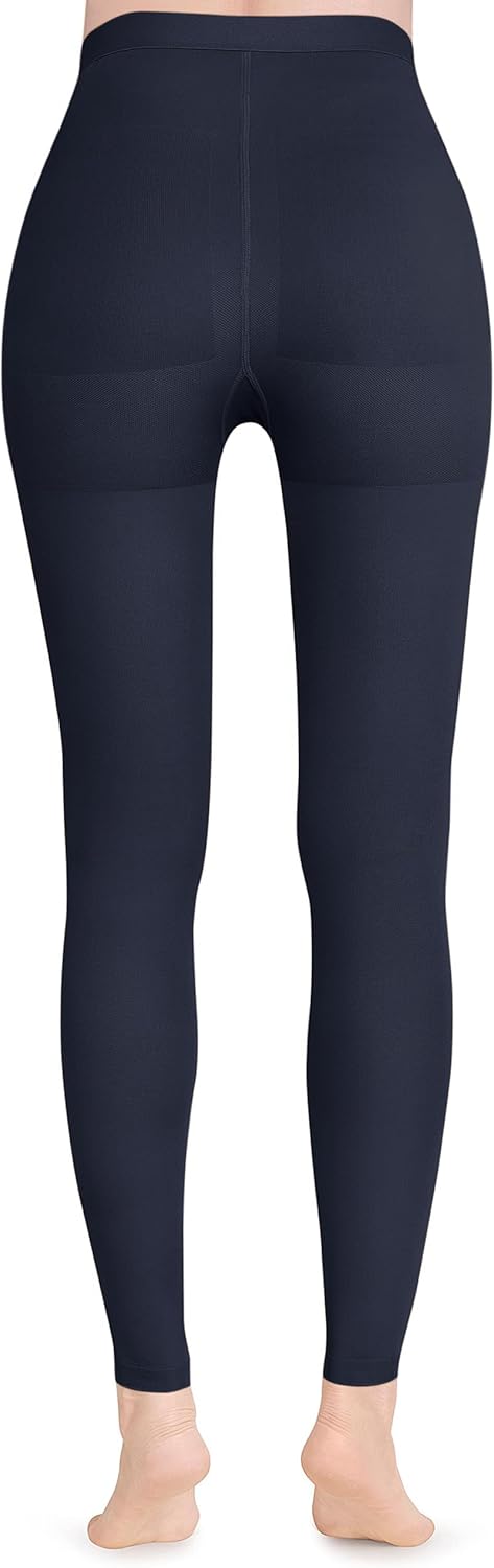 Medical Compression Pantyhose for Women & Men, 20-30mmHg Graduated Support Tights, Opaque Footless Waist High Compression Stockings & Leggings for Varicose Veins, Edema, Flight, DVT, Navy, L - Image 3