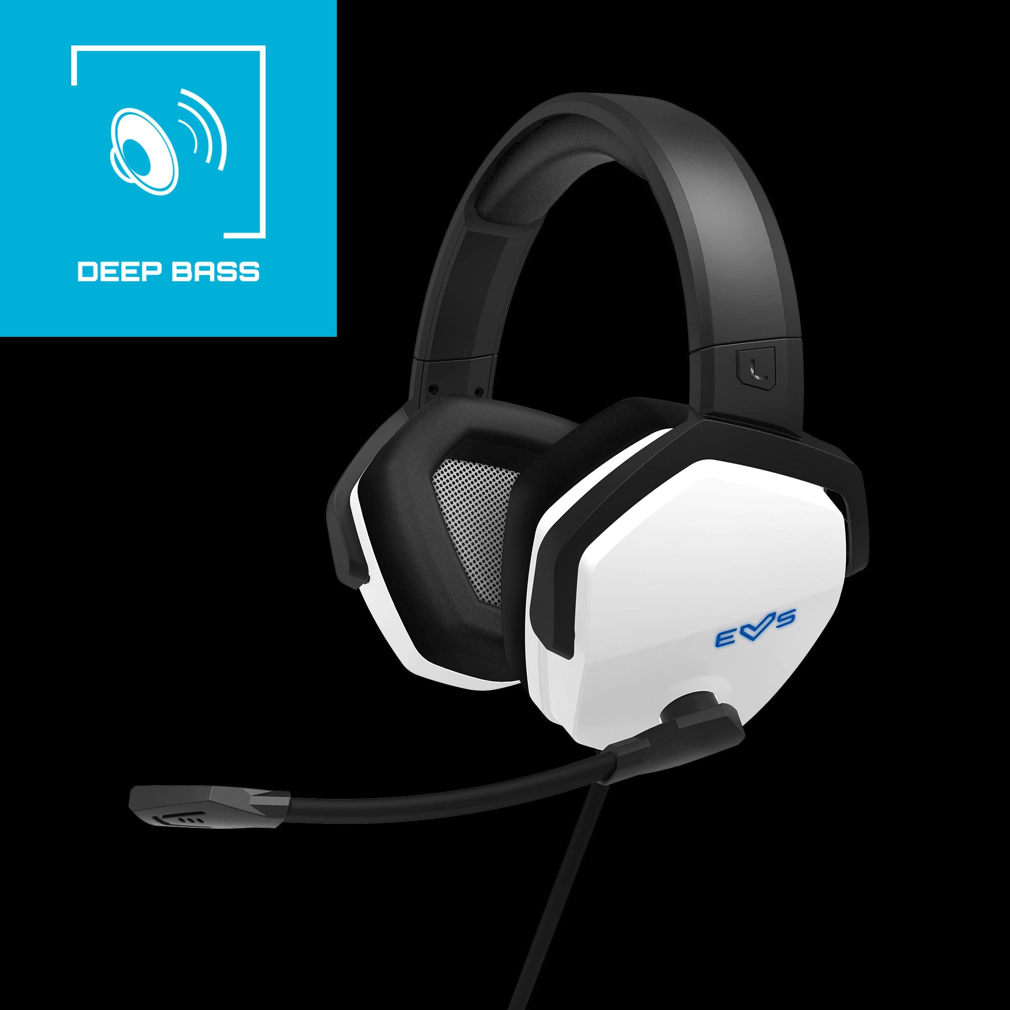 Energy Sistem Gaming Headset ESG 4 Surround 7.1 White (Kopfhörer LED-Beleuchtung, 7.1 Surround-Sound, ohrumfassende Ohrpolster aus Leder) - Weiß