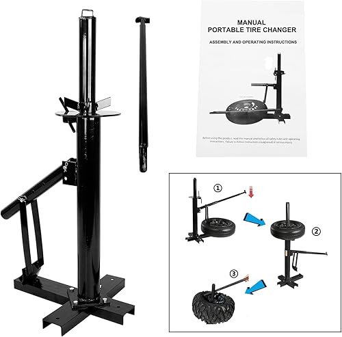 Miniatura 3 de Máquina de herramientas para romper cuentas, cambiador de neumáticos manual para automóviles, neumáticos de 8 a 16 pulgadas, compatible con remolque