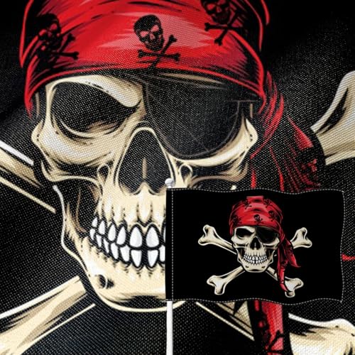 Drapeau de pirate résistant aux UV et intempéries double face 1,5x2,4m