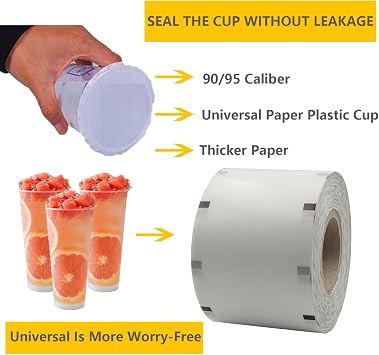 Cup Sealing Film Custom,Milk Tea Leak-Proof Paper Sealing Film,Cup Sealing Film for Pp Plastic Cups, Seals 9600/6400 Cups 90mm-95mm