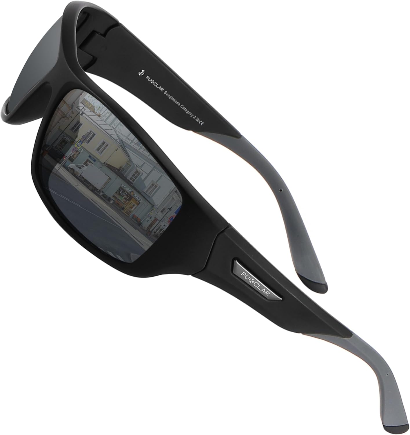 PUKCLAR Men’s Sunglasses Polarised Sports Glasses Cycling Glasses Driving Glasses Women UV400 Protection Cat 3 CE