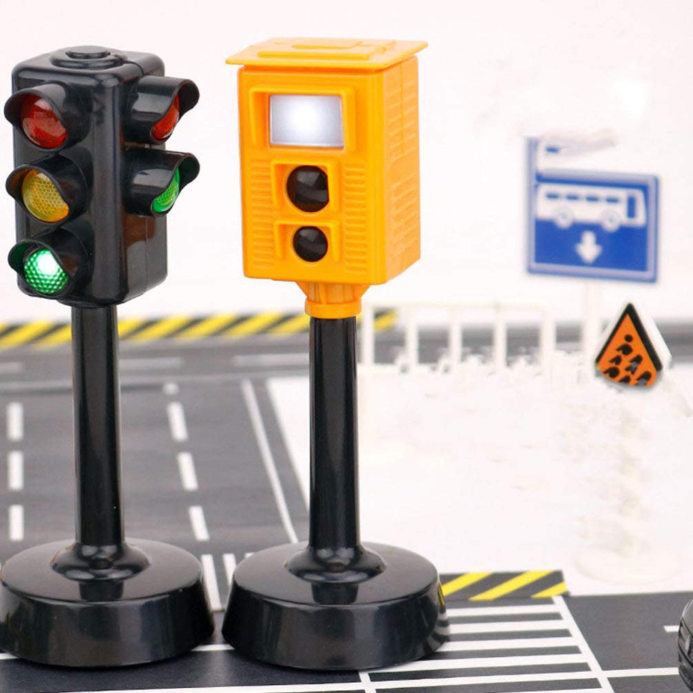 Tomaibaby Kinderspielzeug Verkehrssignal Ampel Mit Blinklicht Und Sound Für Frühkindliche Verkehrserziehung Und Rollenspiele 2 Stück 4.84X1.81X1.81In