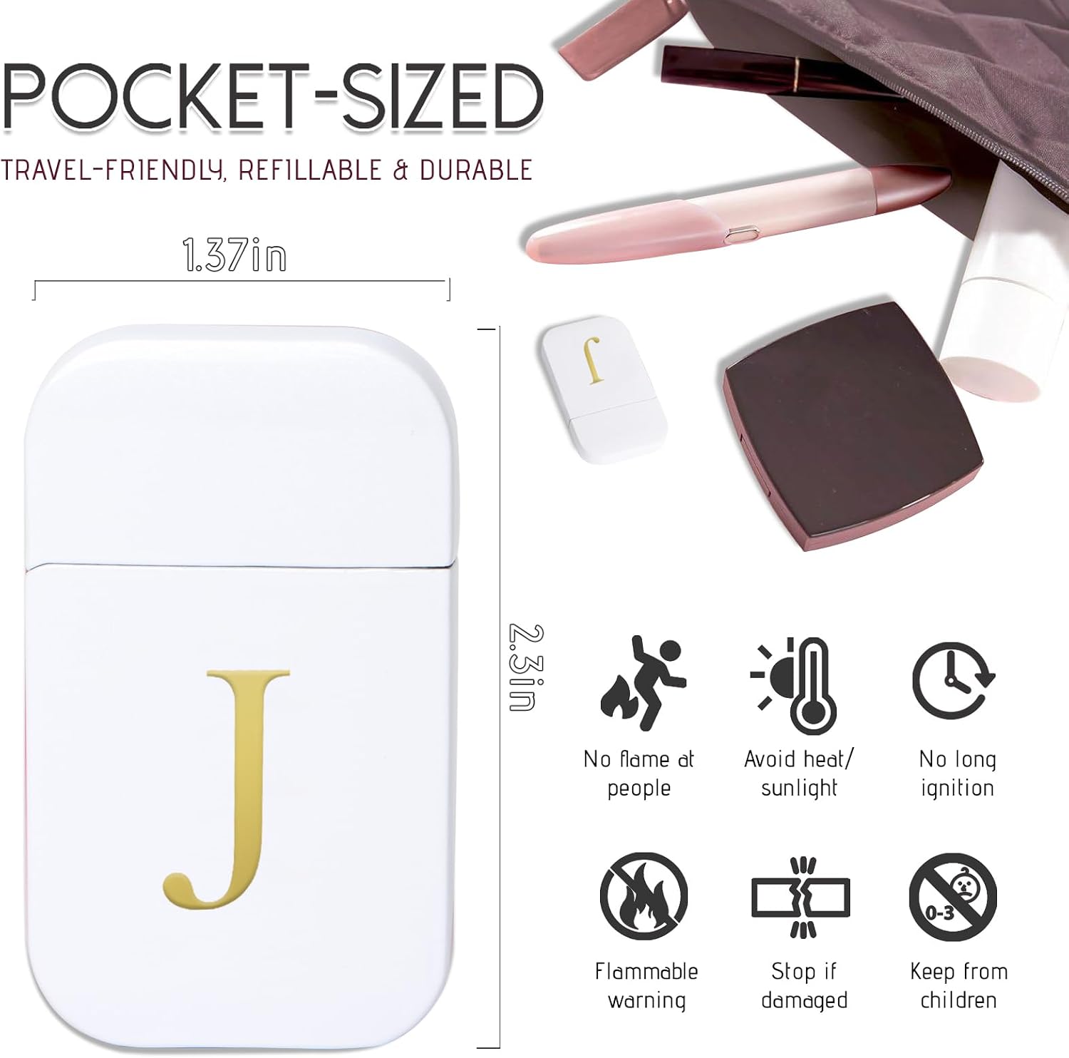 Pink Flame Torch Lighter Initial Lighter for Women Elegant Gold Wind Resistant Butane Refillable Gas Torch Lighter with Custom Alphabet Ideal Gift for Her or Daily Use (Butane Not Included) image 5