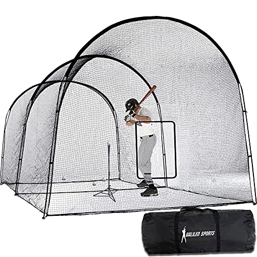 Portable Outdoor Softball Baseball Batting Hitting Cages with Frame and Net for Home Backyard