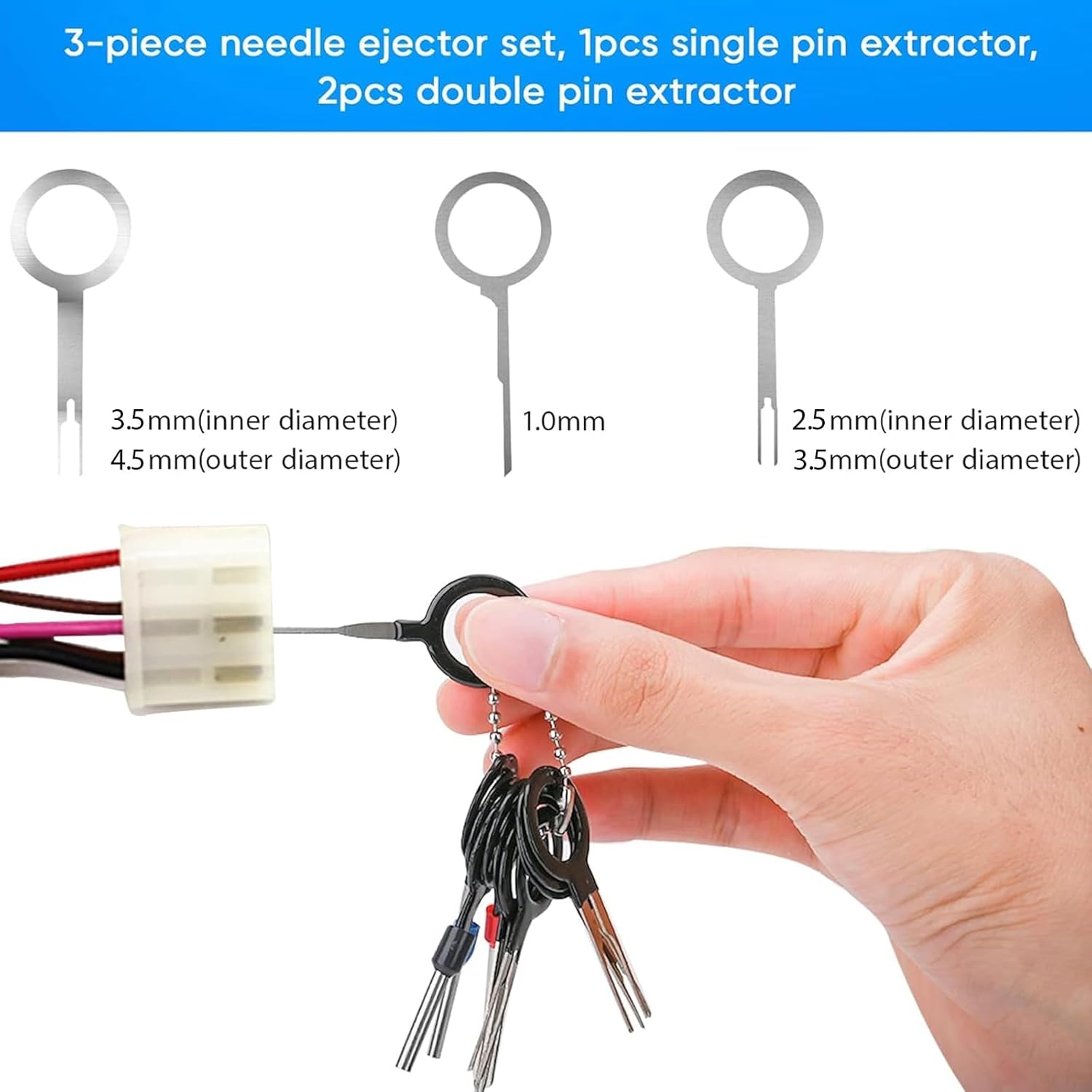 DIGNFENG Pin Tool Car Set, Release Tool, Ejector Terminal Removal Tool Set, Tool for Removing Cable Connectors, Disassembly Pin for Flat Round Plug Contacts (41)