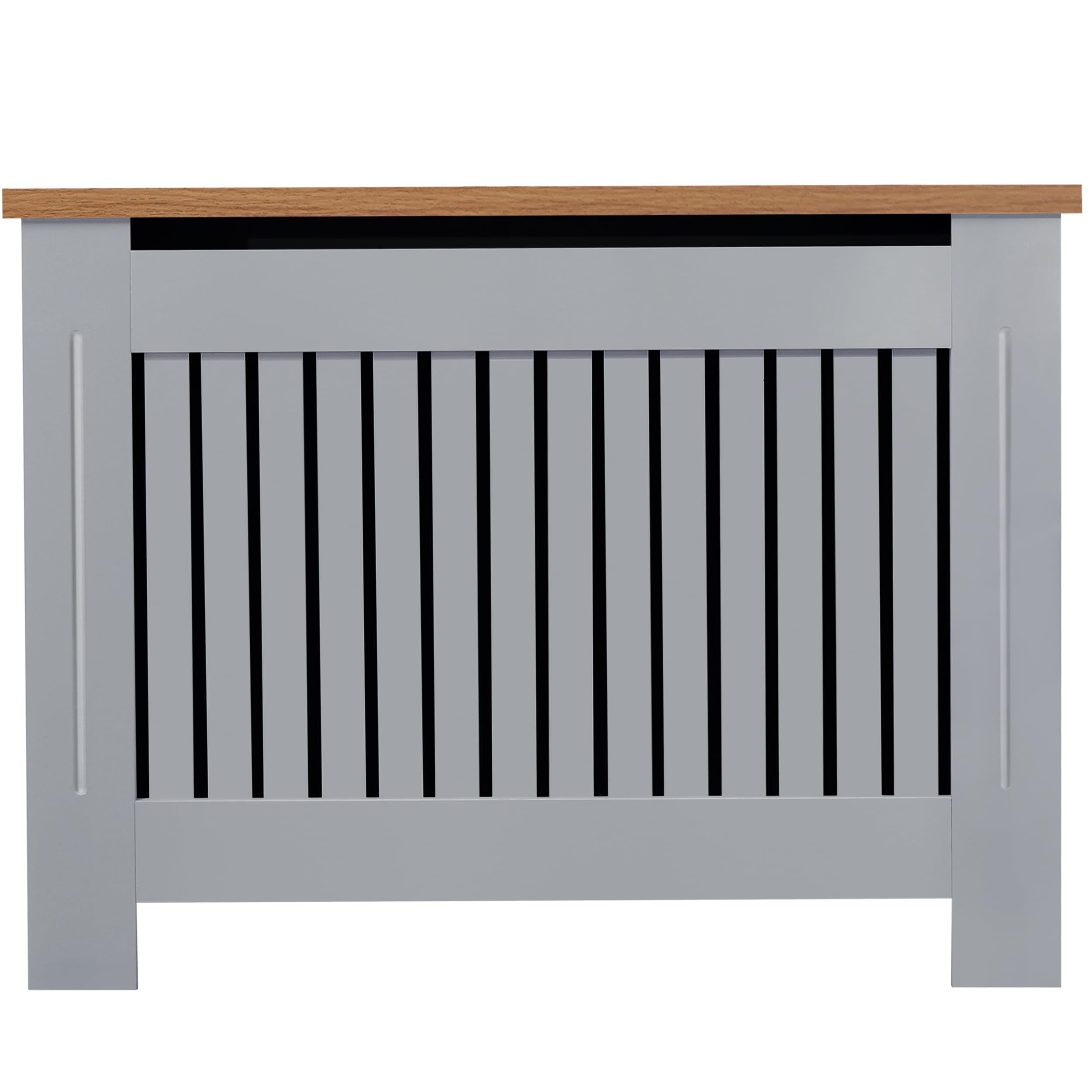Radiator Cover Medium, Radiator Cover Vertical Slatted Modern Radiator Covers MDF Wood Cabinet Shelf Heating Covers for Living Room, Hallway (19D x 111.5W x 83.2H CM)