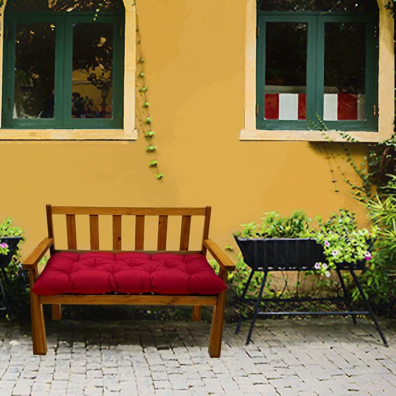 Miniatura 6 de Cojín de banco impermeable para exteriores, 48 x 20 pulgadas, cojín oscilante para muebles de patio, cojines de 3 plazas, para jardín, muebles de