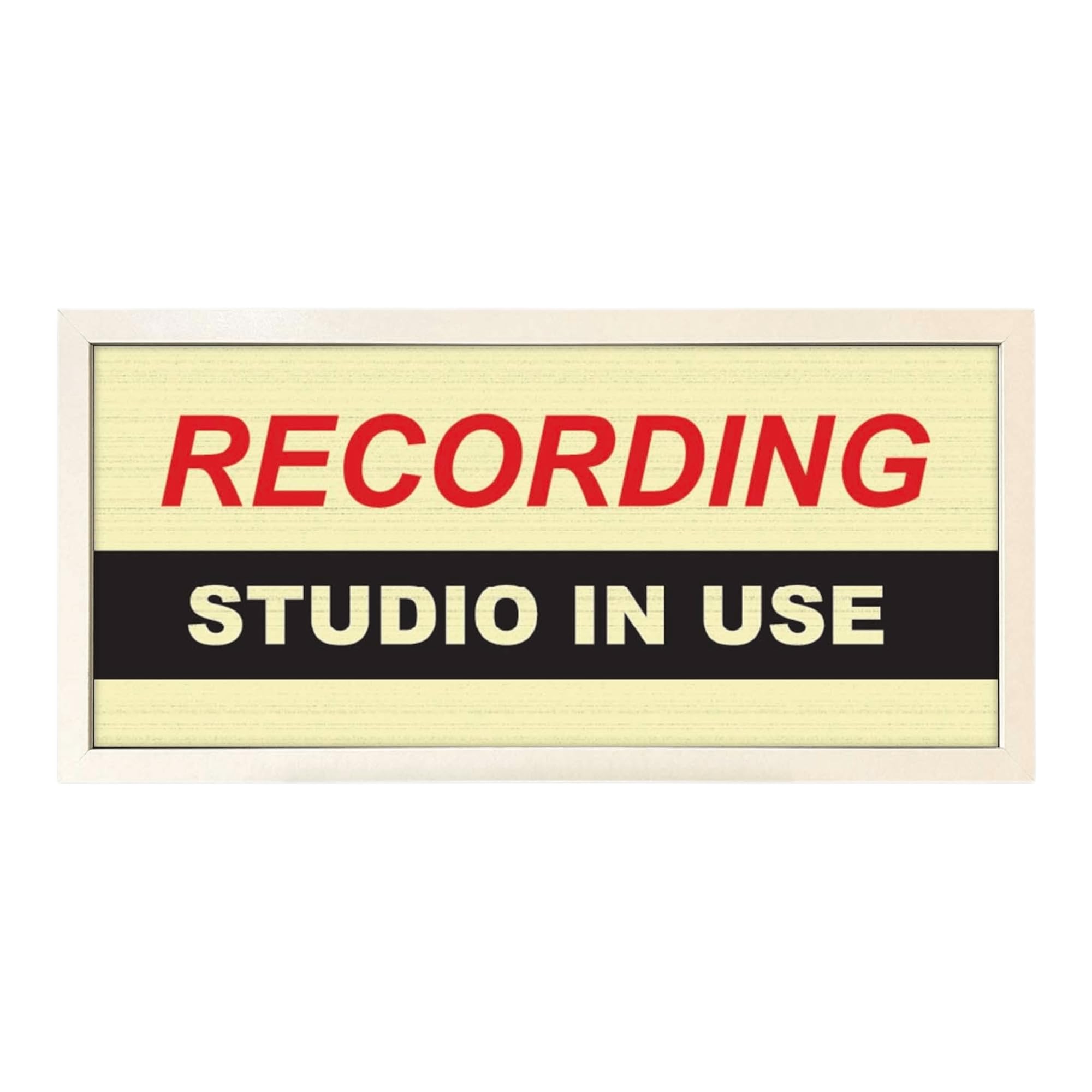 Echo Three White Wall Art Framed Print Recording Studio In Use |Do Not Disturb Room Sign | Large Wide Retro Sound Studio Design | Dj Social Media Influencer Gift | Display For Podcasters And Music Artists