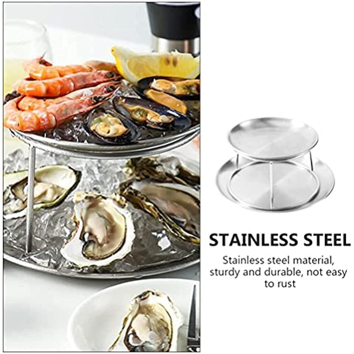 シーフードプラッター、ステンレススチールスタンドセット※内容