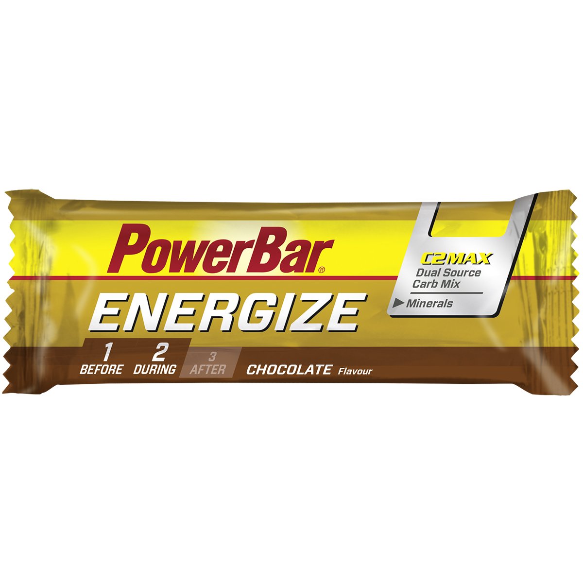 PowerBar Energieriegel Energize mit Magnesium und Natrium – Fitness-Riegel, Kohlenhydrate Riegel mit Hafer, Früchten und Maltodextrin bei erhöhtem Energiebedarf – 25 x 55 g Chocolate