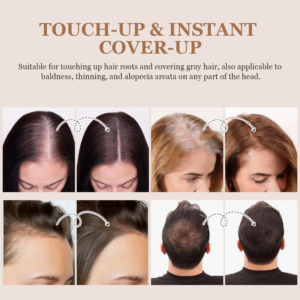 ALIIP Sombra para el Cabello,4g Retocador de Raíces en Polvo Corrector de Raíces,Polvo para la Línea del Cabello Debilitado,Hairline Powder para Cubre Rápidamente Canas Mujer y Hombre (Negro Natural) — view 3
