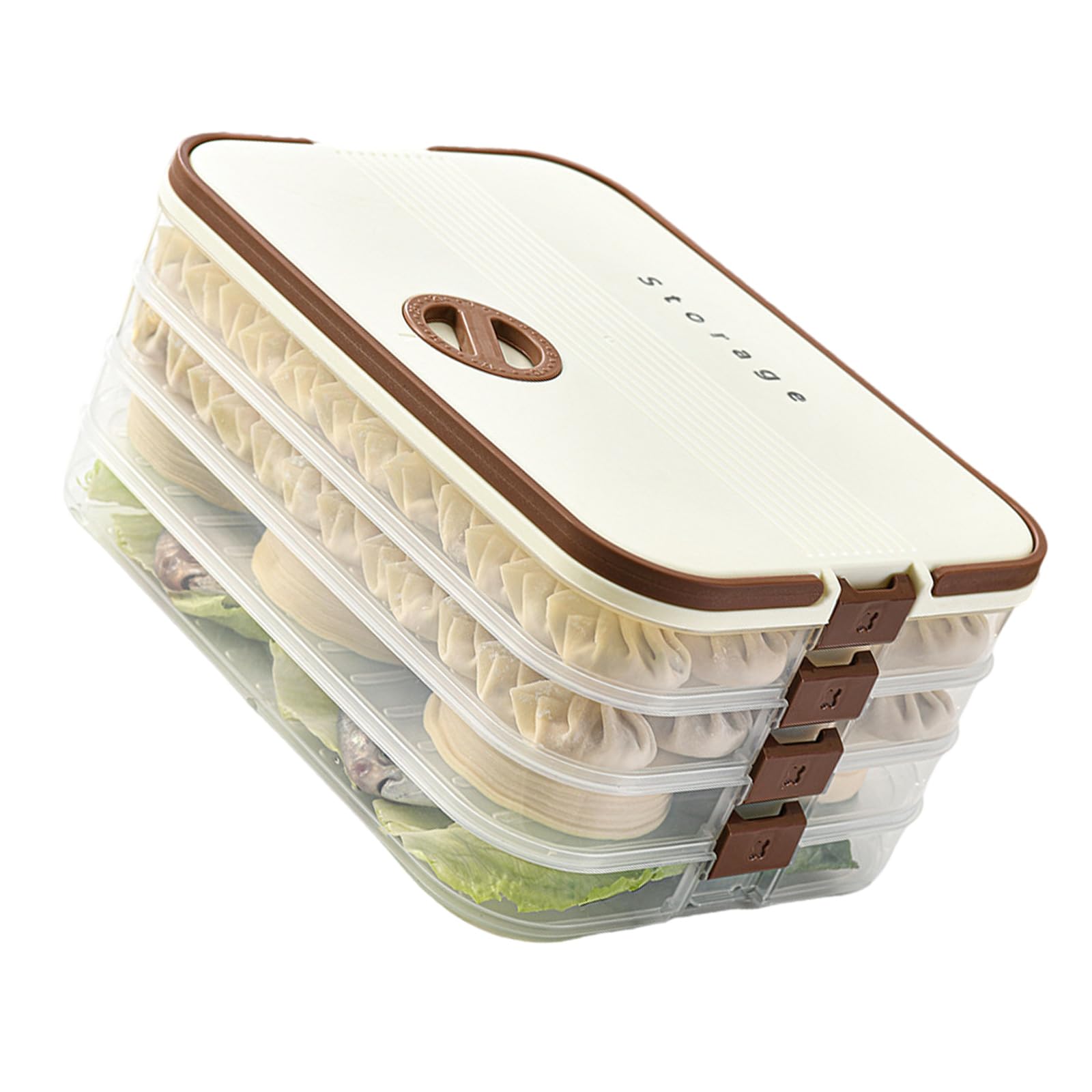 Msioytog Stackable Clear Dumpling Organizers with Date Timer Portable Accessory for Freezer Use and Kitchen Storage Solution Kitchen Organizers