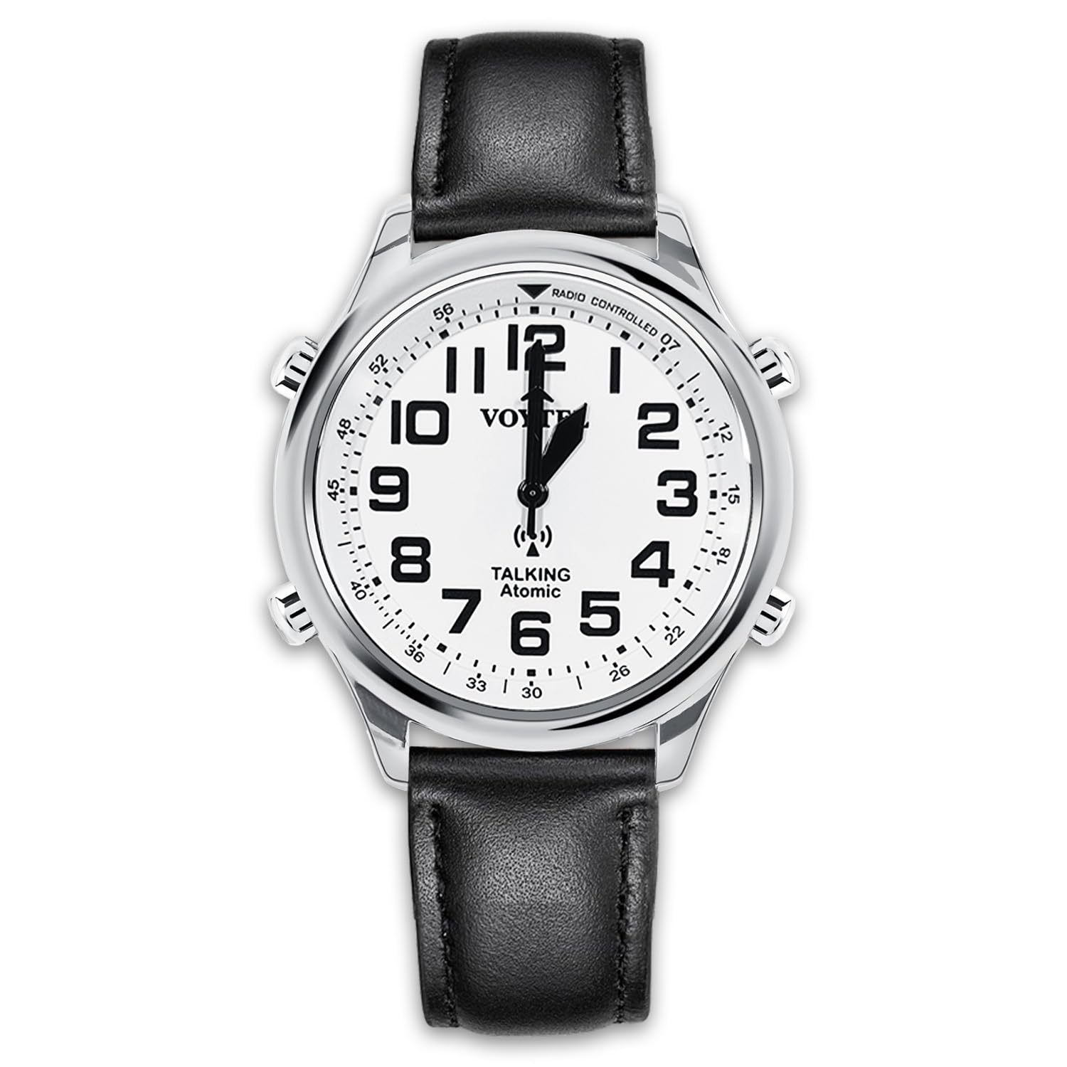 RUNCARRUNCAR Talking Clock Keychain for Blind Elderly,Talking Pendant Plus  Keychain,Small Travel Alarm Clock Keychain,Clear North American English