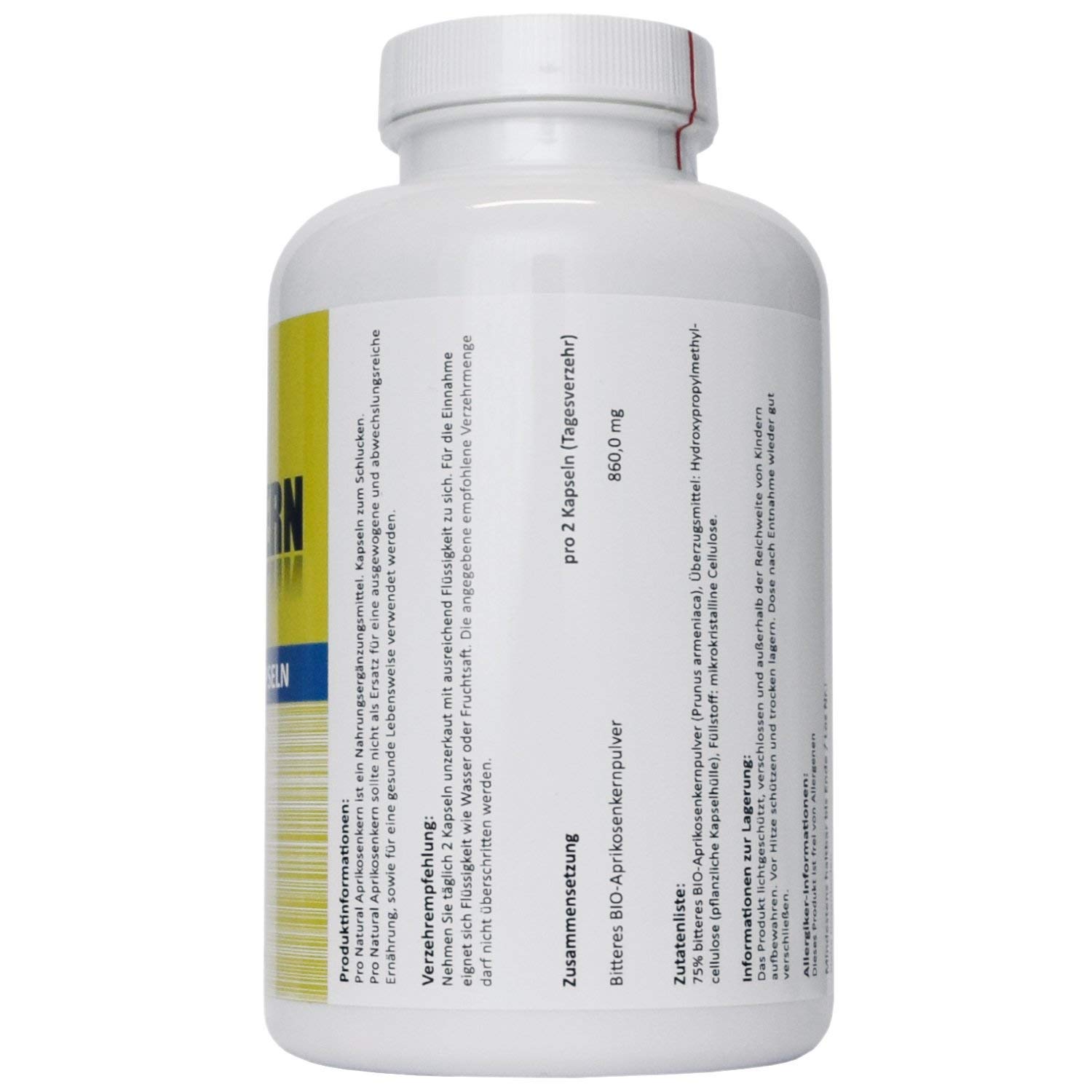 Aprikosenkern Kapseln je 430mg, 600 vegane bittere Aprikosenkerne, Vitamin B17 (2er Pack Vorteilspack)
