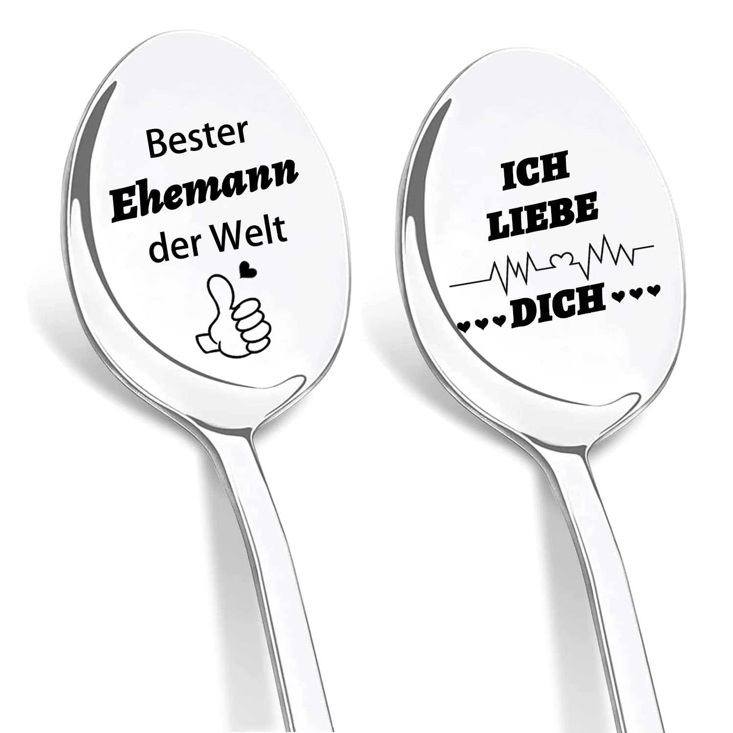 DIKARIYA Hochzeitstag Geschenke für Ehemann, 2er Kaffeelöffel mit Gravur Bester Ehemann der Welt, Liebeslöffel Ich Liebe Dich Geschenk für Männer, Geburtstag Jahrestag Geschenke für Ehemann Ihn Mann