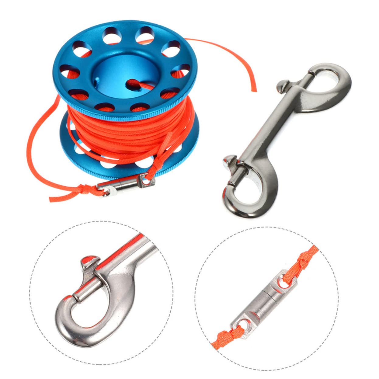FOYTOKI 2sets Professional Scuba Diving Reel Spool Snap Clip for Underwater Diving
