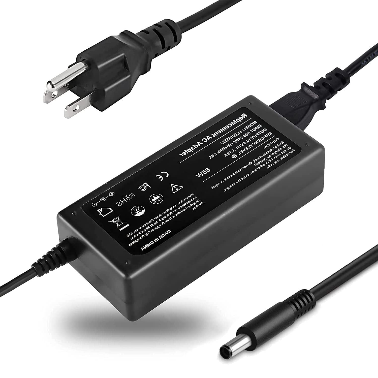 65W AC Adapter for Dell Inspiron Laptop Charger 11 13 14 17 15 3000 5000 7000 Series Inspiron 15 5100 3567 3583 5566 5578 5558 5559 5567 5568 5575 7579 7569 Power Supply Cord