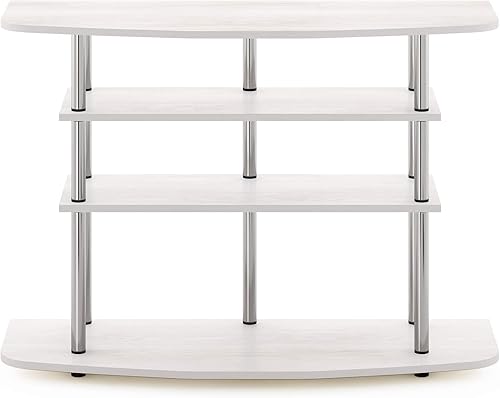 Miniatura 50 de Furinno Tools - Mesa de 3 niveles para TV., Madera, Roble francés gris/negro. Roble francés gris/negro.,Marron oscuro,Espresso / negro,Ámbar