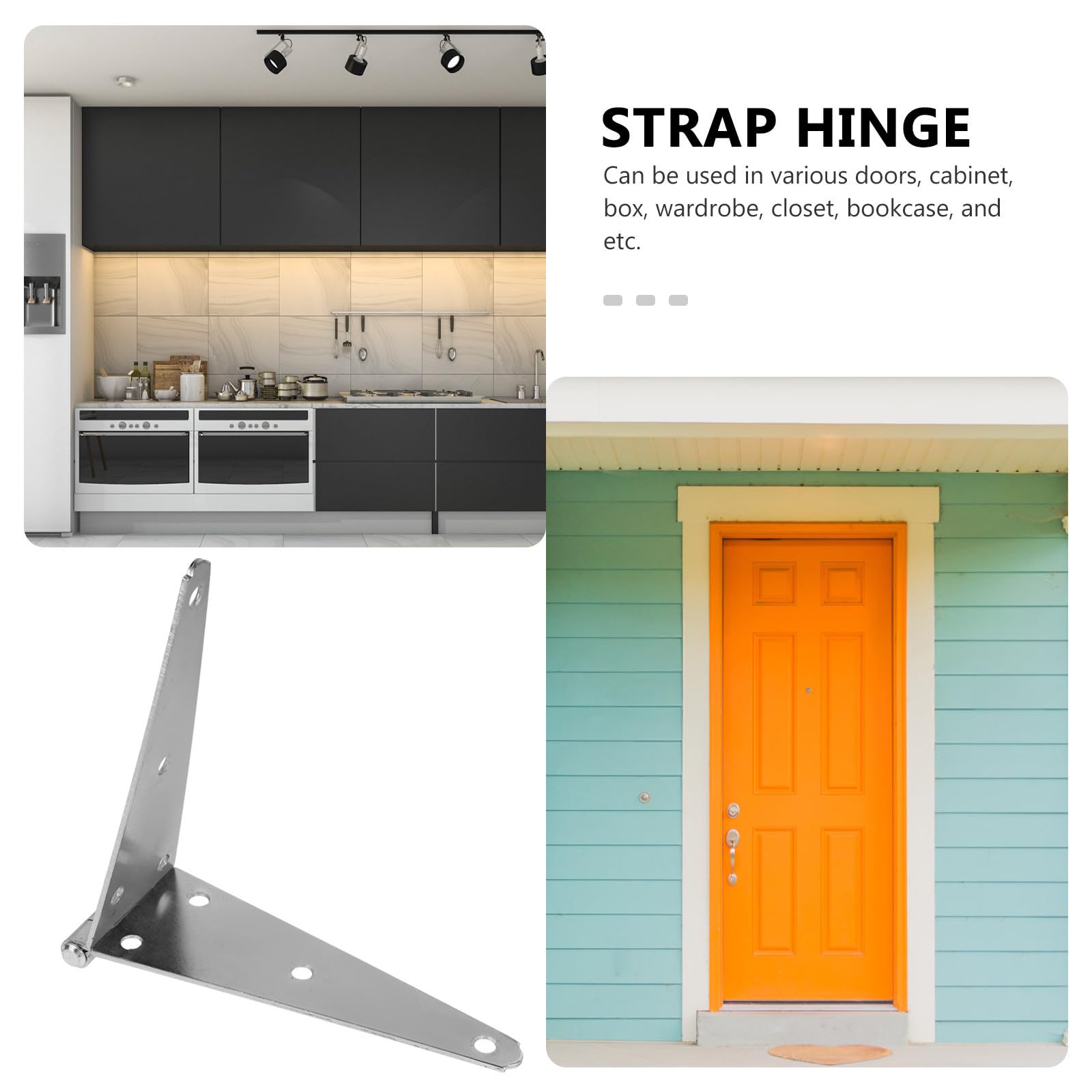 MERRYHAPY 2 Pezzi Cerniere per Ante Pesanti da 250mm in Ferro Zincato, Resistenti e Leggere, per Armadi e Scatole, Design Robusto e Portatile