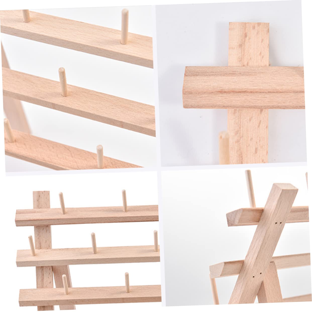 Portahilos Plegable de Haya para 30 Carretes de Costura