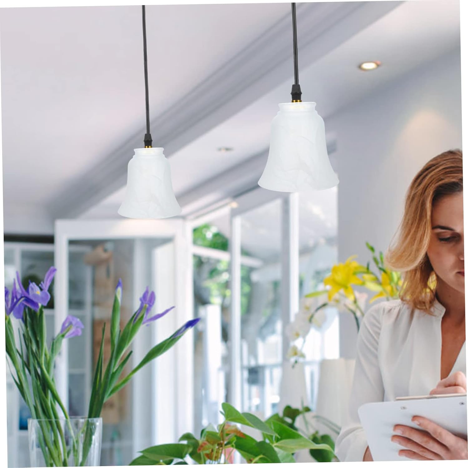 E27 Lamp Cover Modern Light Fixtures Ceiling Frosted Glass Lampshade Round Lamp Shade Ceiling Light Cover for Home