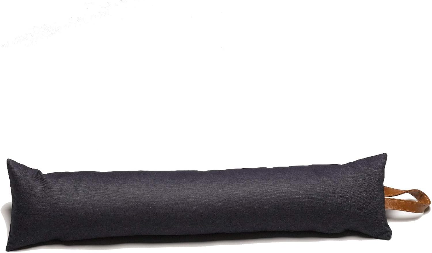 Denim Draught Excluder Cotton French Patio Door Long Draft Stopper Leatherette Handle 3ft (Indigo)