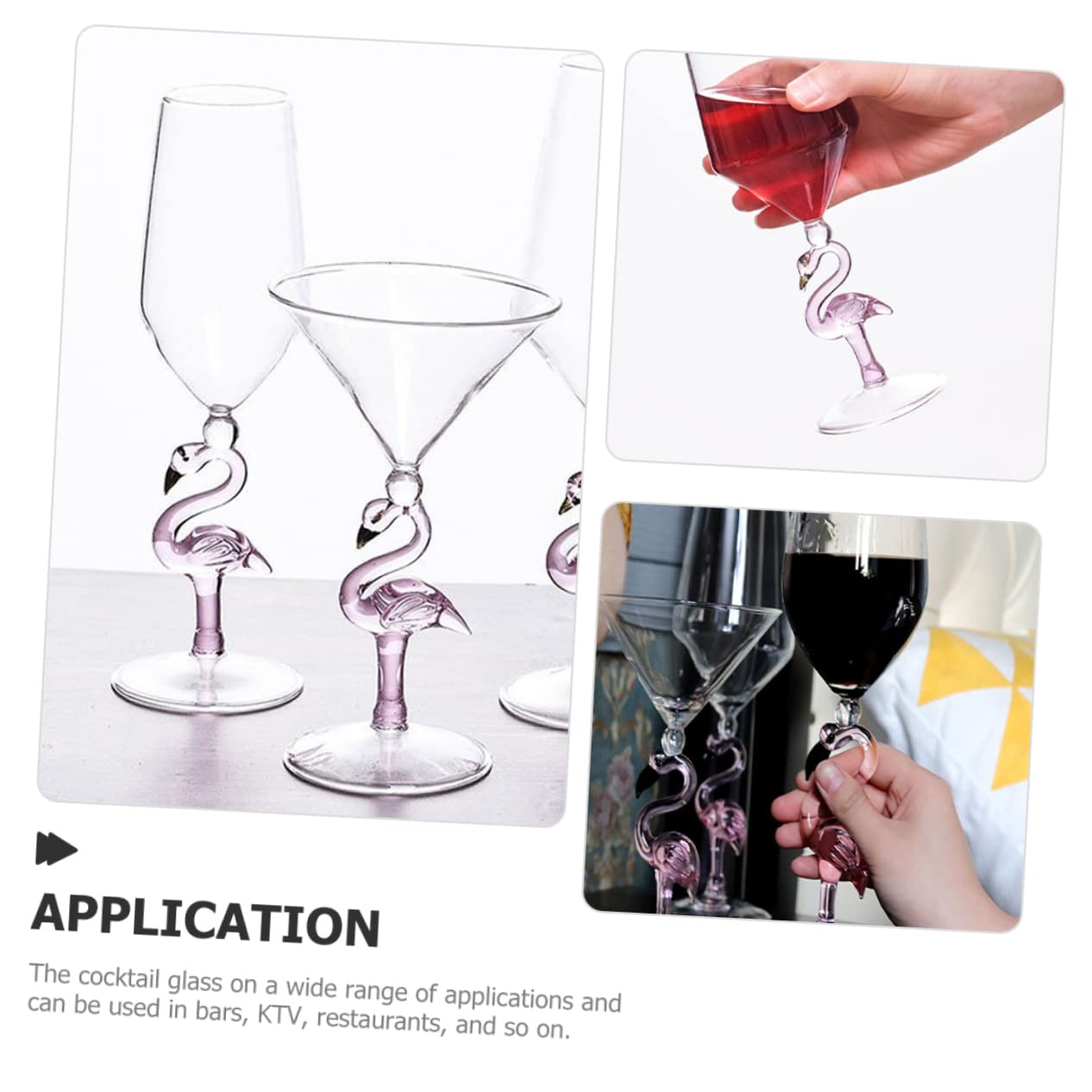 PRETYZOOM 2piezas Copas De Vino Resistentes Al Desgaste Diseño Flamenco Para Fiestas y Hogar