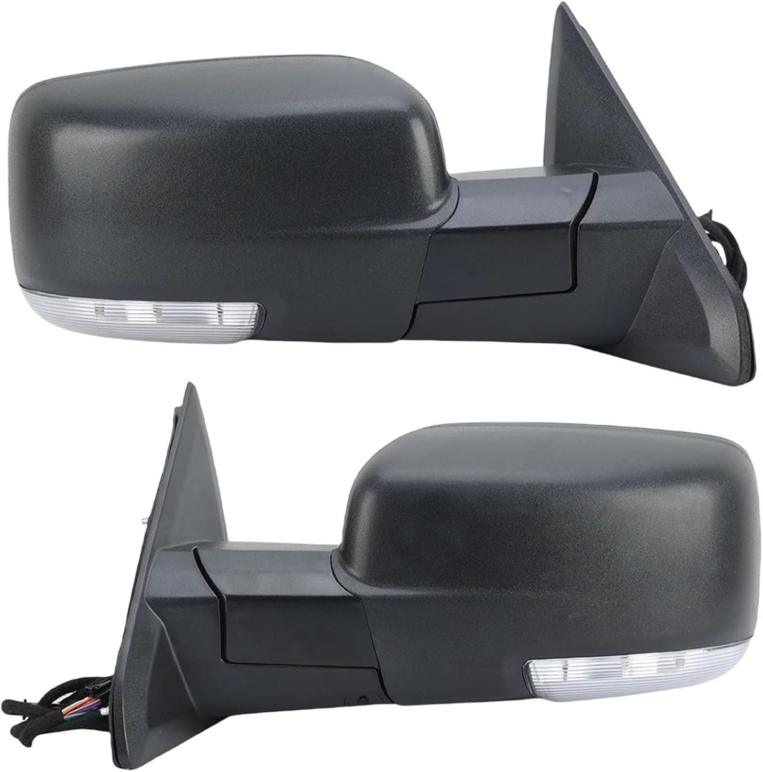 10/9 Pin Rearview Mirror Assembly Compatible For Dodge for Ram 1500 2500 2013-2018 Textured Black Manual Folding Heated Mirror Car Accessories(1 pair) (1pc left)